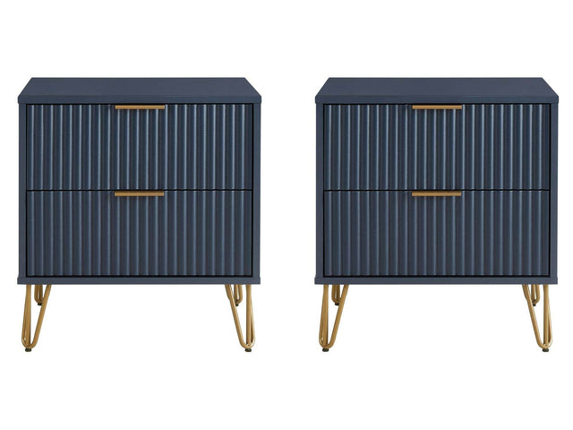 DUMBO 2.0 Nightstand in Midnight Blue (set of 2) - Ornate Home