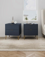 DUMBO 2.0 Nightstand in Midnight Blue (set of 2) - Ornate Home