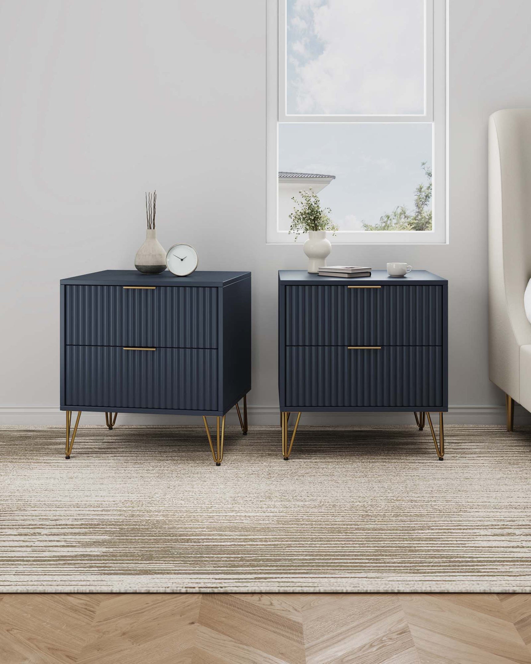 DUMBO 2.0 Nightstand in Midnight Blue (set of 2) - Ornate Home
