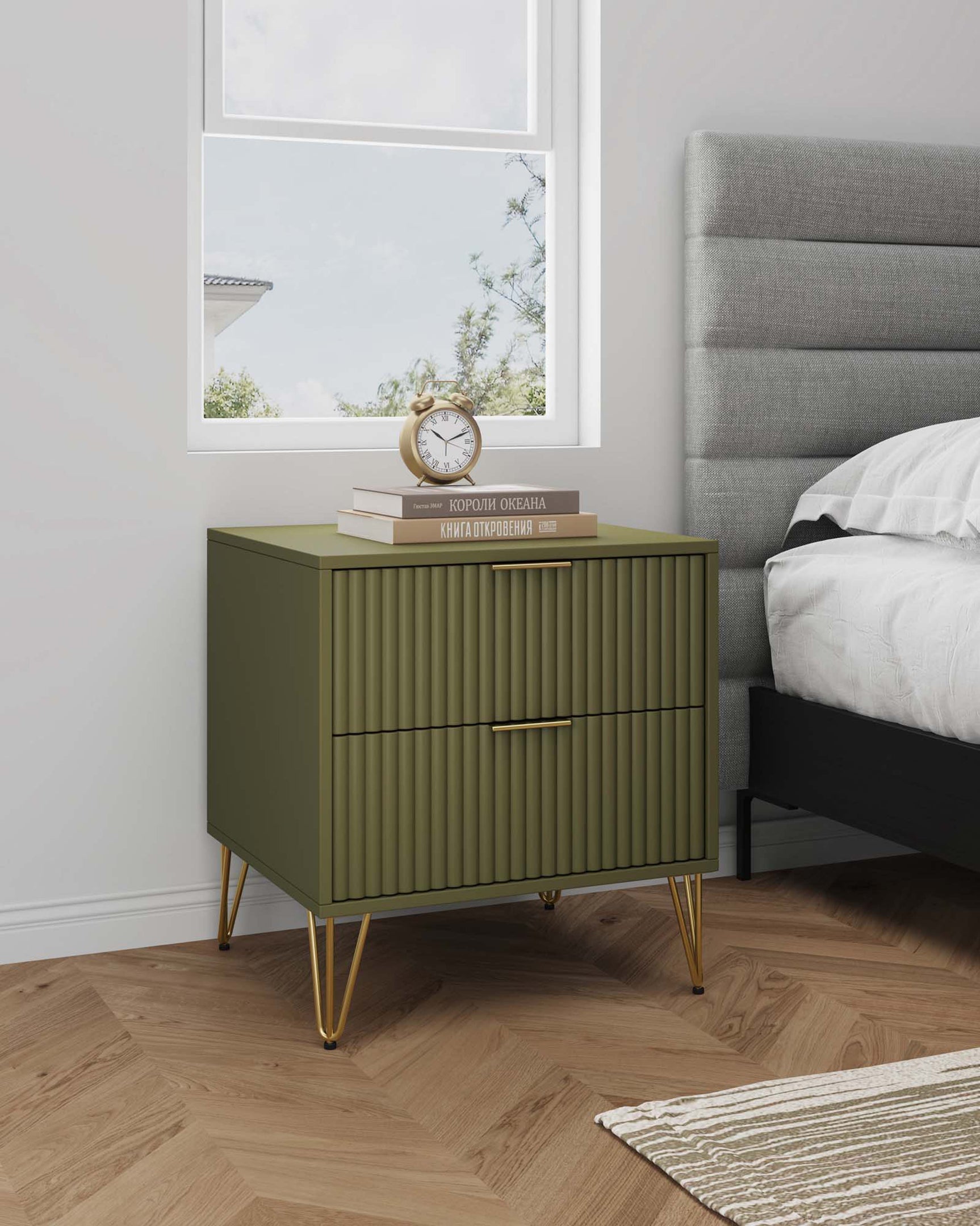 DUMBO 2.0 Nightstand in Olive Green - Ornate Home