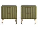 DUMBO 2.0 Nightstand in Olive Green (set of 2) - Ornate Home