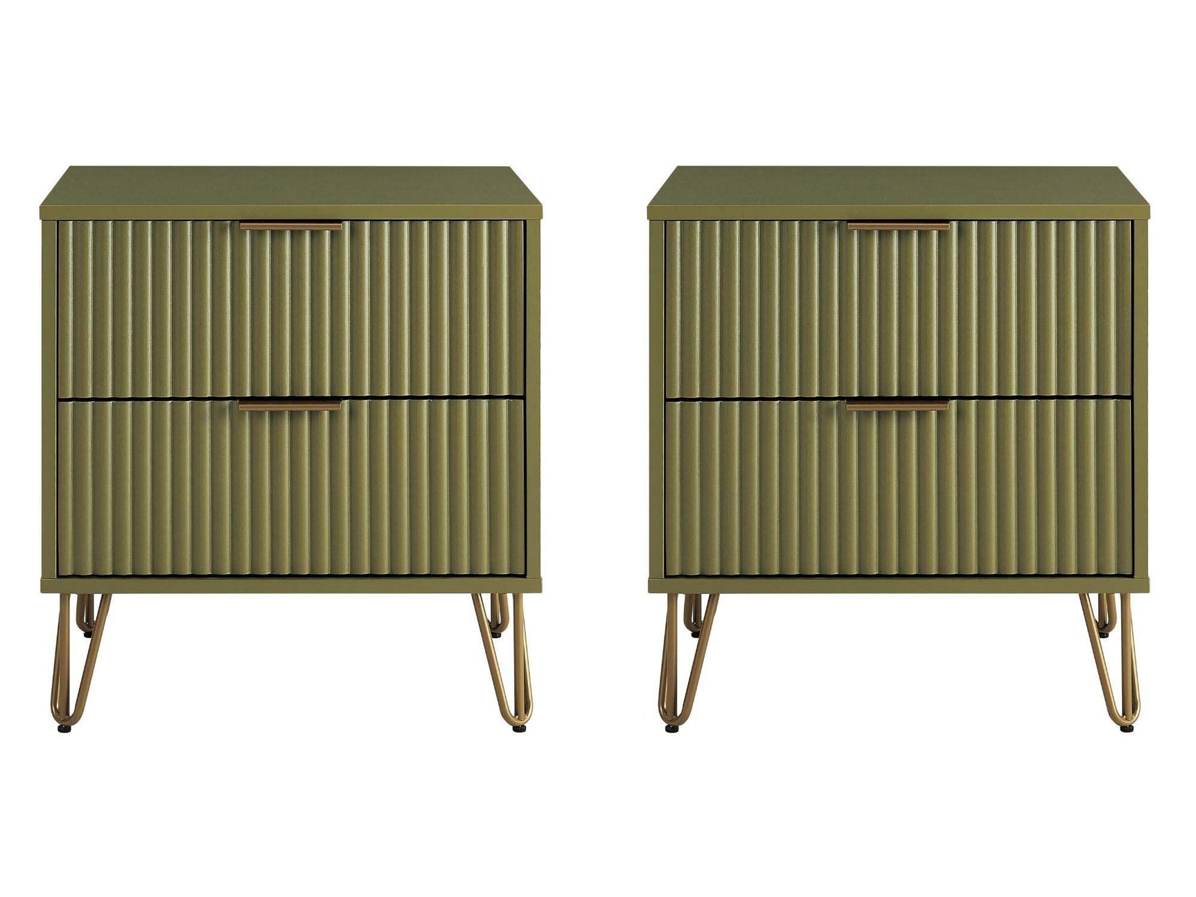 DUMBO 2.0 Nightstand in Olive Green (set of 2) - Ornate Home