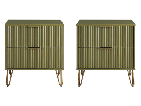DUMBO 2.0 Nightstand in Olive Green (set of 2) - Ornate Home