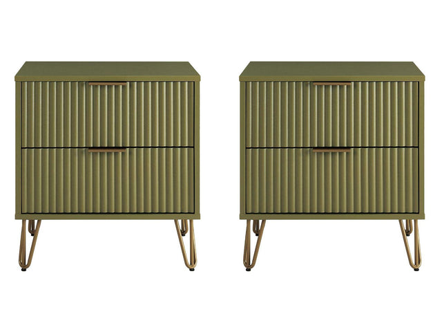DUMBO 2.0 Nightstand in Olive Green (set of 2) - Ornate Home