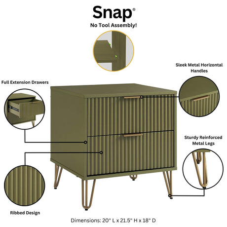 DUMBO 2.0 Nightstand in Olive Green (set of 2) - Ornate Home