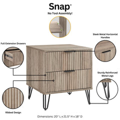 DUMBO 2.0 Nightstand in Rustic Grey (set of 2) - Ornate Home