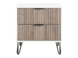DUMBO 2.0 Nightstand in White and Rustic Grey - Ornate Home
