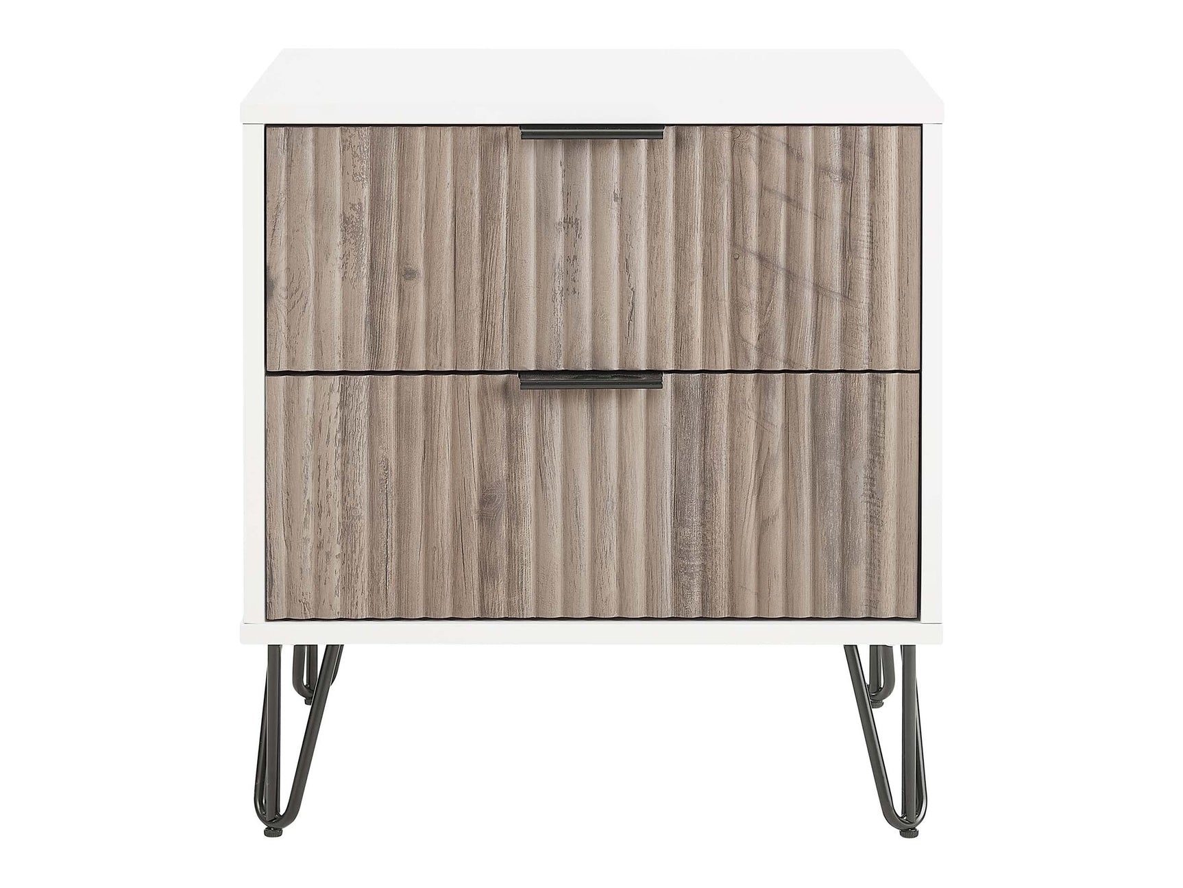 DUMBO 2.0 Nightstand in White and Rustic Grey - Ornate Home