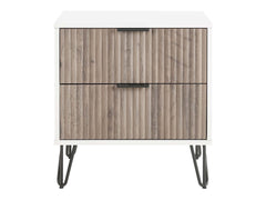 DUMBO 2.0 Nightstand in White and Rustic Grey - Ornate Home