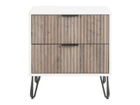 DUMBO 2.0 Nightstand in White and Rustic Grey - Ornate Home