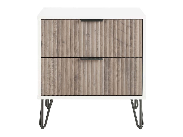 DUMBO 2.0 Nightstand in White and Rustic Grey - Ornate Home