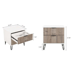 DUMBO 2.0 Nightstand in White and Rustic Grey - Ornate Home