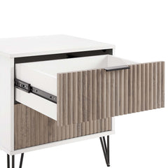 DUMBO 2.0 Nightstand in White and Rustic Grey - Ornate Home