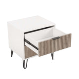 DUMBO 2.0 Nightstand in White and Rustic Grey - Ornate Home