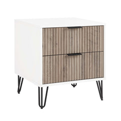 DUMBO 2.0 Nightstand in White and Rustic Grey - Ornate Home
