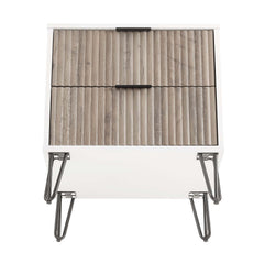 DUMBO 2.0 Nightstand in White and Rustic Grey - Ornate Home