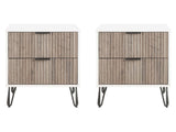 DUMBO 2.0 Nightstand in White and Rustic Grey (set of 2) - Ornate Home
