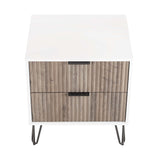 DUMBO 2.0 Nightstand in White and Rustic Grey (set of 2) - Ornate Home