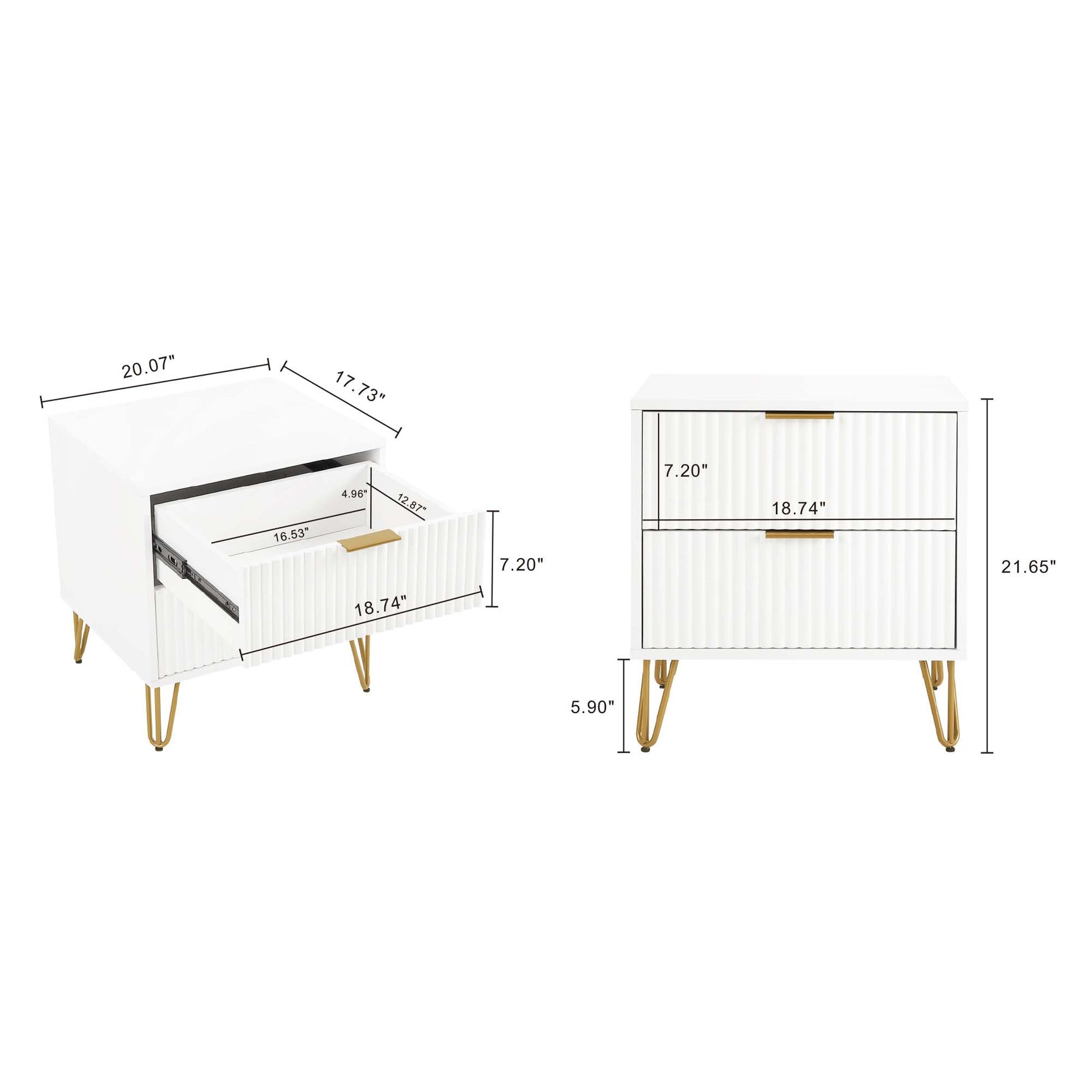 DUMBO 2.0 Nightstand in White (set of 2) - Ornate Home