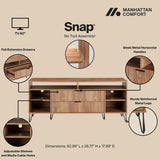 DUMBO 63" TV Stand in Golden Brown - Ornate Home