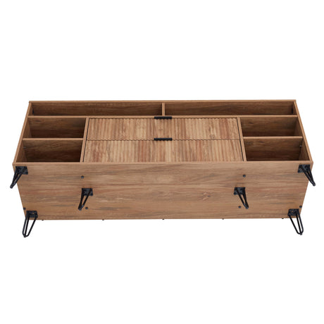 DUMBO 63" TV Stand in Golden Brown - Ornate Home