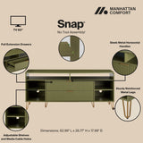 DUMBO 63" TV Stand in Olive Green - Ornate Home