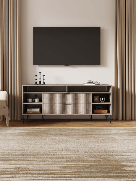 DUMBO 63" TV Stand in Rustic Grey - Ornate Home