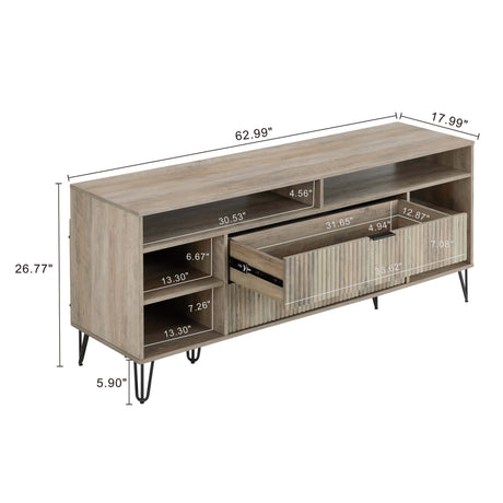 DUMBO 63" TV Stand in Rustic Grey - Ornate Home