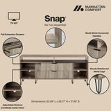 DUMBO 63" TV Stand in Rustic Grey - Ornate Home