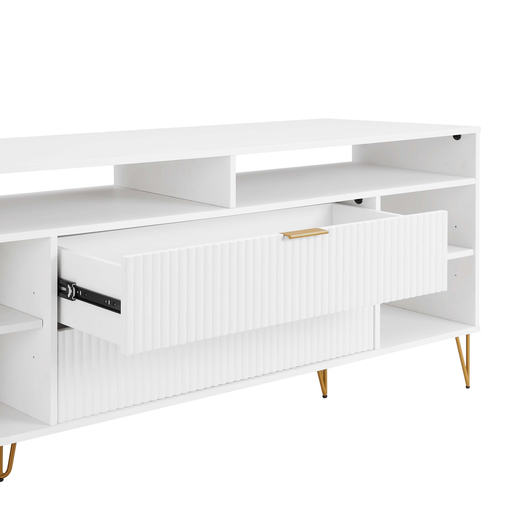 DUMBO 63" TV Stand in White - Ornate Home