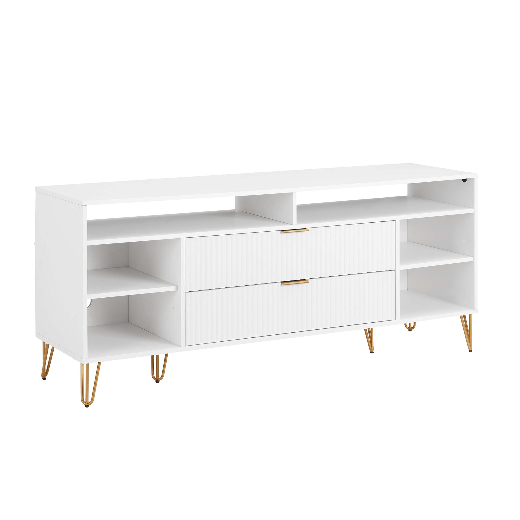 DUMBO 63" TV Stand in White - Ornate Home