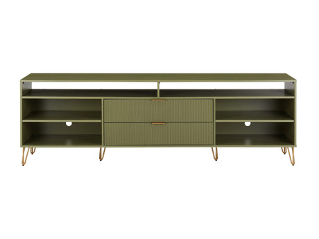 DUMBO 85" TV Stand in Olive Green - Ornate Home