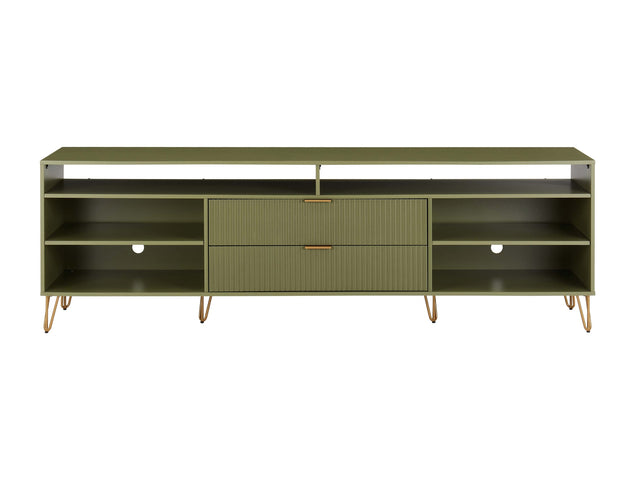 DUMBO 85" TV Stand in Olive Green - Ornate Home