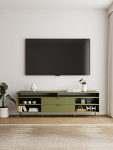 DUMBO 85" TV Stand in Olive Green - Ornate Home