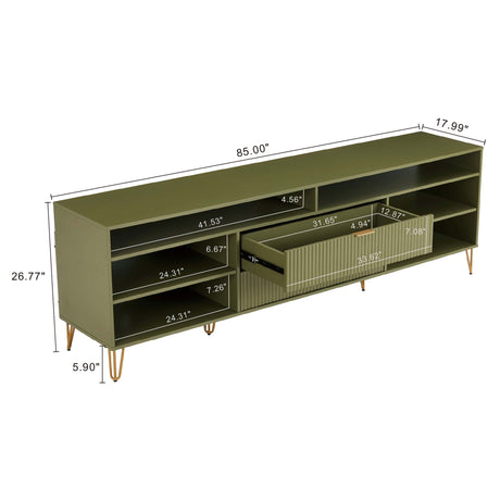 DUMBO 85" TV Stand in Olive Green - Ornate Home
