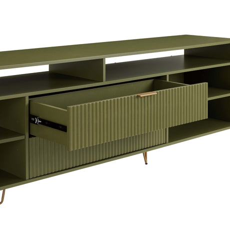 DUMBO 85" TV Stand in Olive Green - Ornate Home