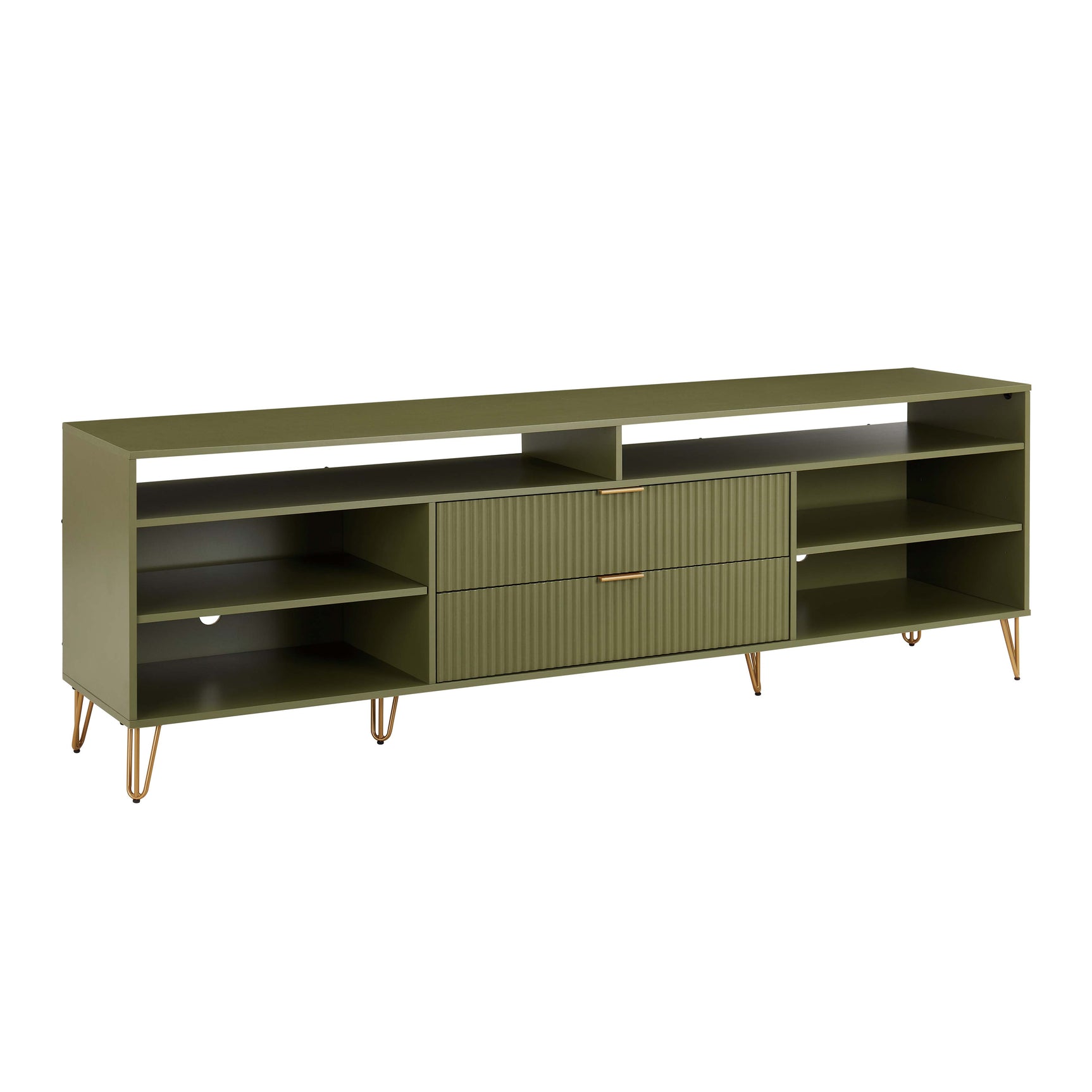 DUMBO 85" TV Stand in Olive Green - Ornate Home