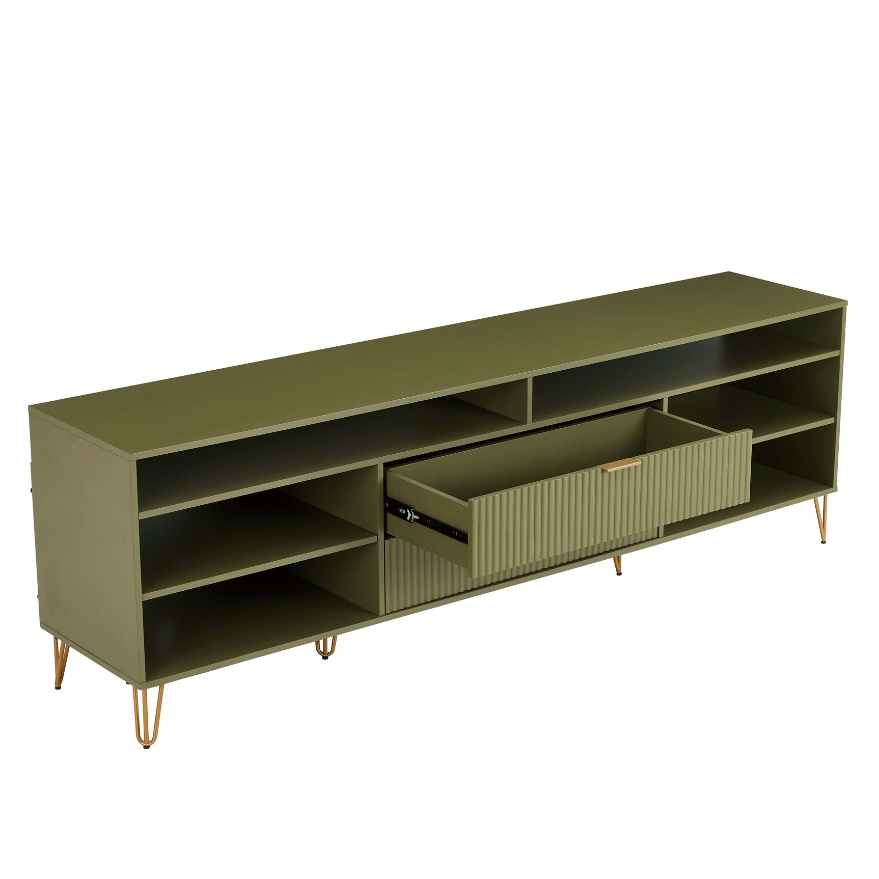 DUMBO 85" TV Stand in Olive Green - Ornate Home