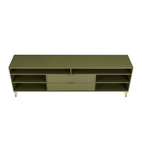 DUMBO 85" TV Stand in Olive Green - Ornate Home