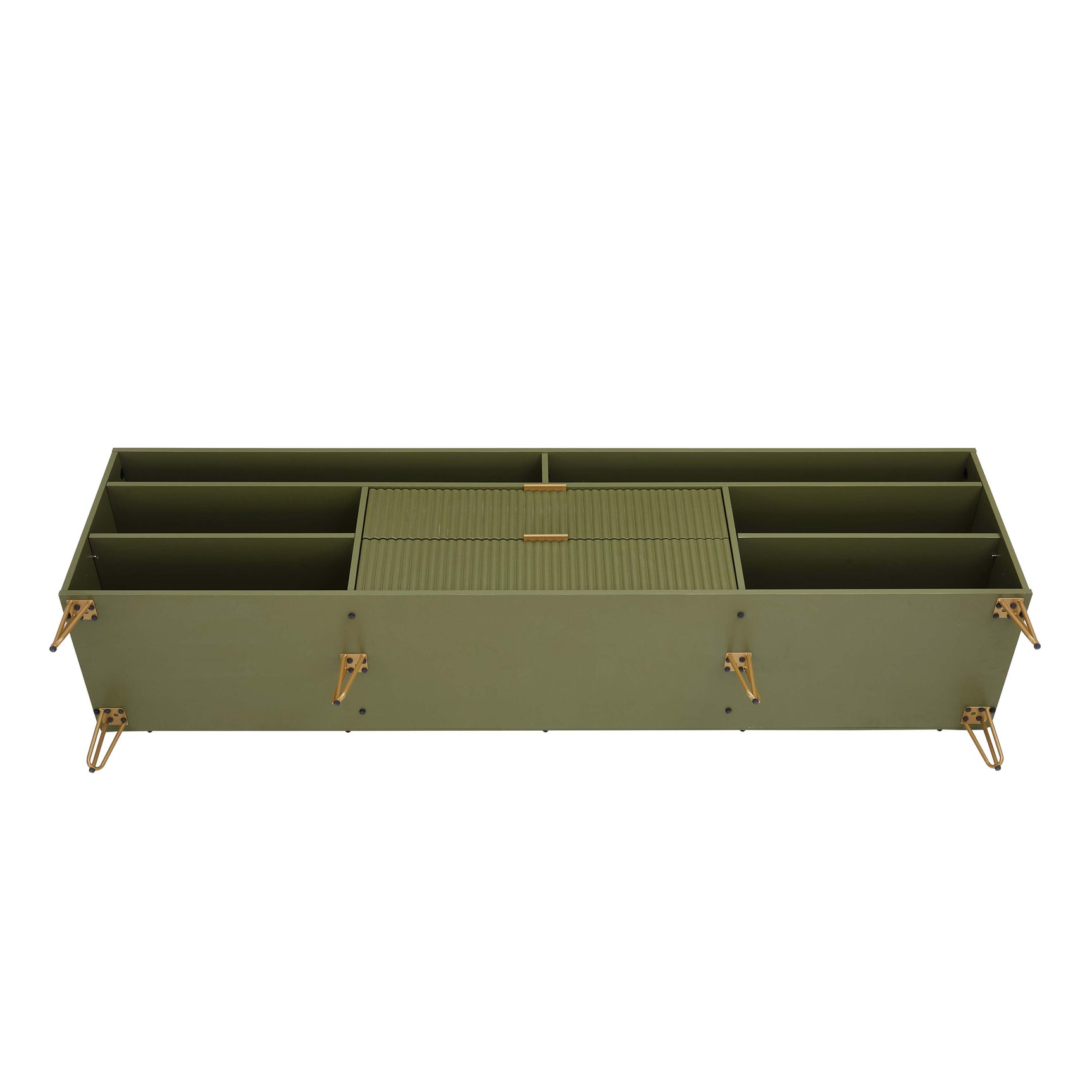DUMBO 85" TV Stand in Olive Green - Ornate Home