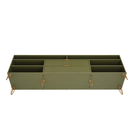 DUMBO 85" TV Stand in Olive Green - Ornate Home