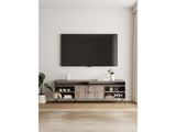 DUMBO 85" TV Stand in Rustic Grey - Ornate Home