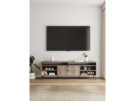 DUMBO 85" TV Stand in Rustic Grey - Ornate Home