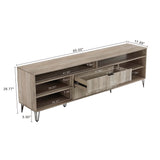 DUMBO 85" TV Stand in Rustic Grey - Ornate Home