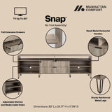 DUMBO 85" TV Stand in Rustic Grey - Ornate Home