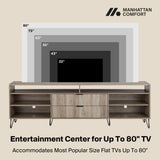 DUMBO 85" TV Stand in Rustic Grey - Ornate Home