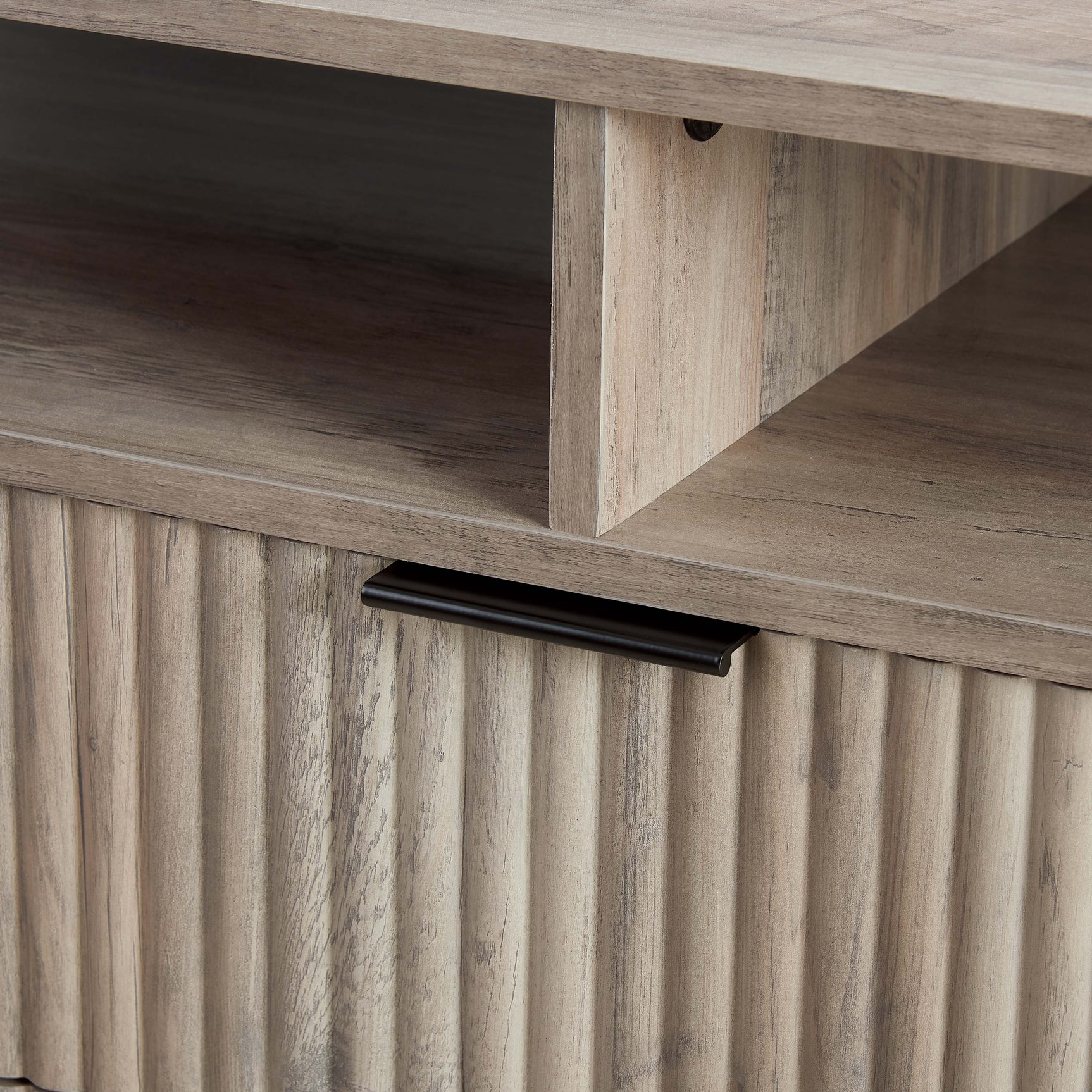 DUMBO 85" TV Stand in Rustic Grey - Ornate Home