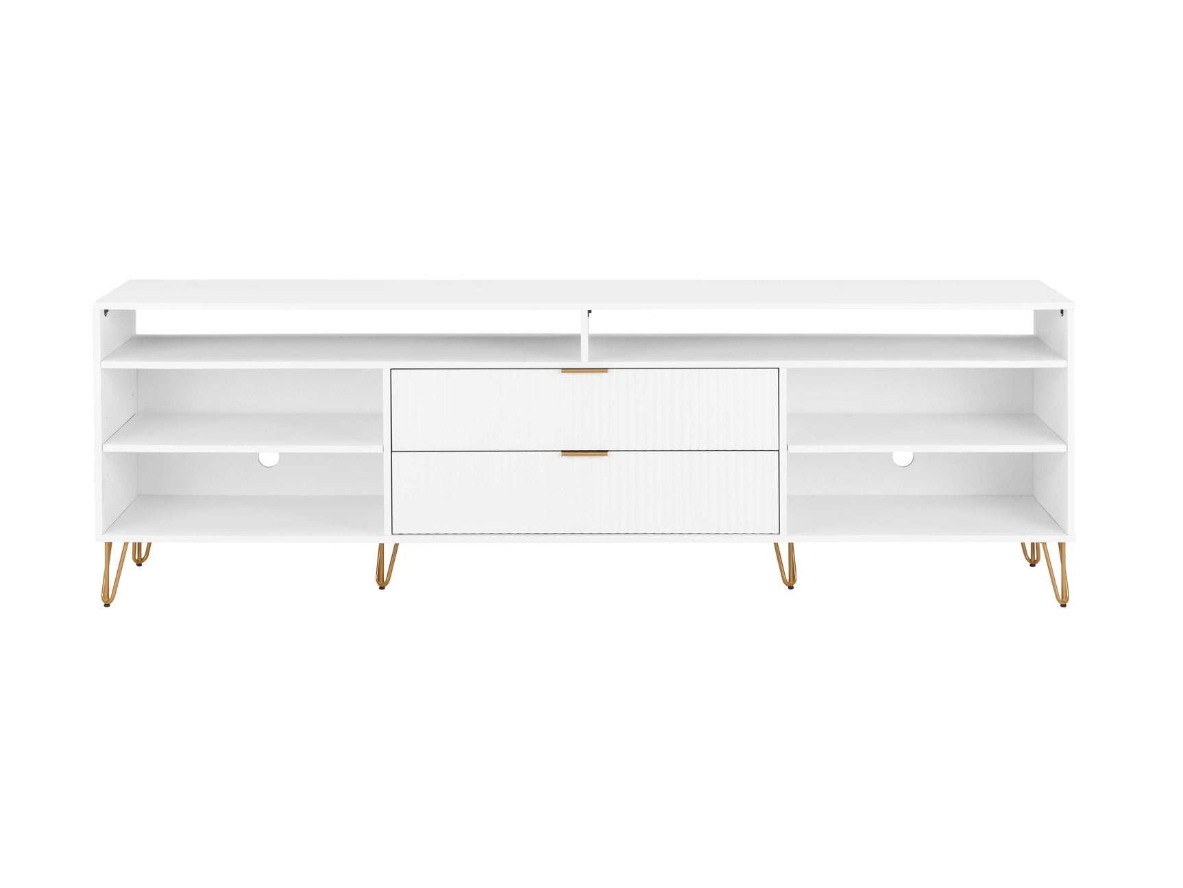 DUMBO 85" TV Stand in White - Ornate Home
