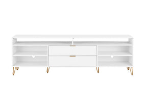 DUMBO 85" TV Stand in White - Ornate Home