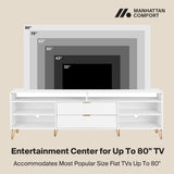 DUMBO 85" TV Stand in White - Ornate Home